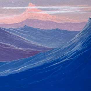 Dev Chandra painting in the Himalayas, capturing mountain landscapes and the interplay of light, color.