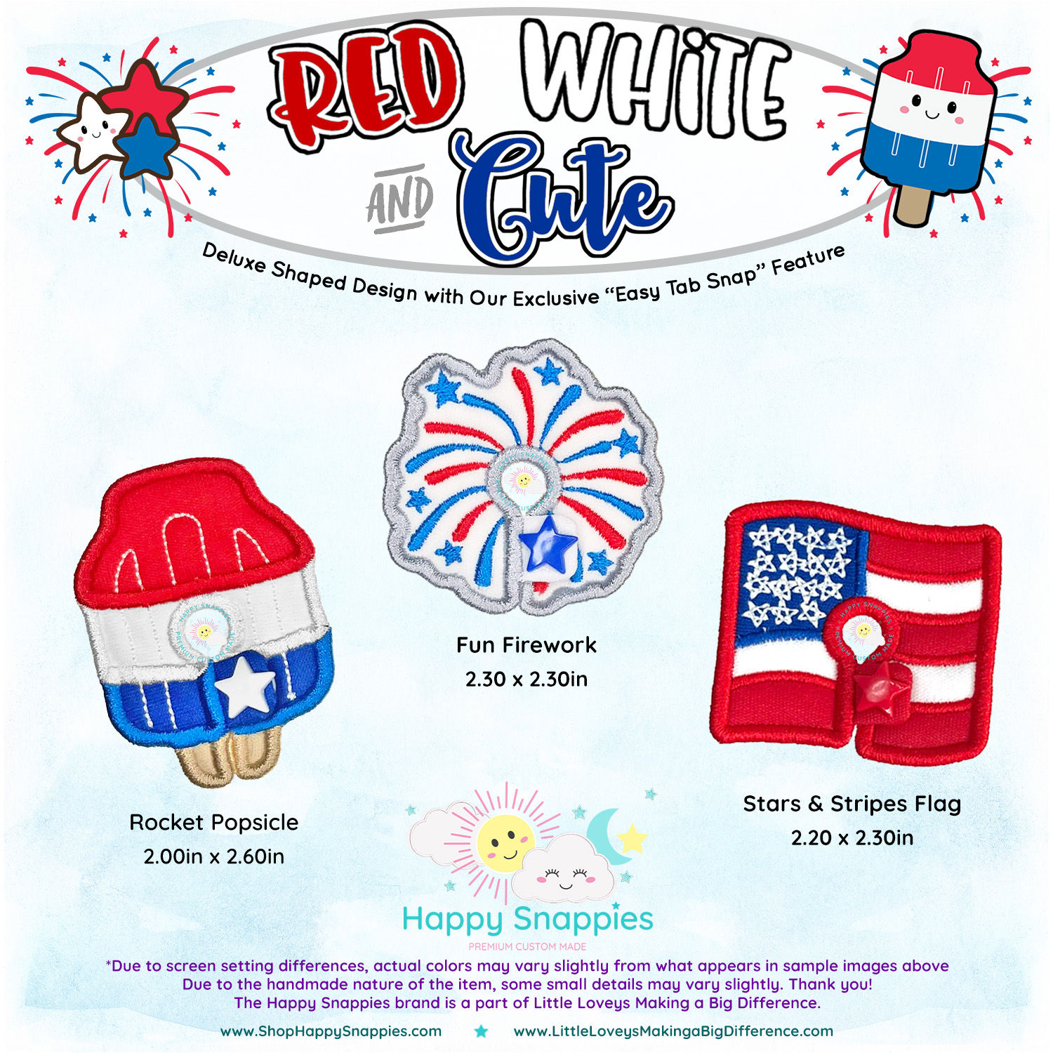 Red, White & Cute Patriotic Premium Deluxe Shape GTube Tubie Pad Co