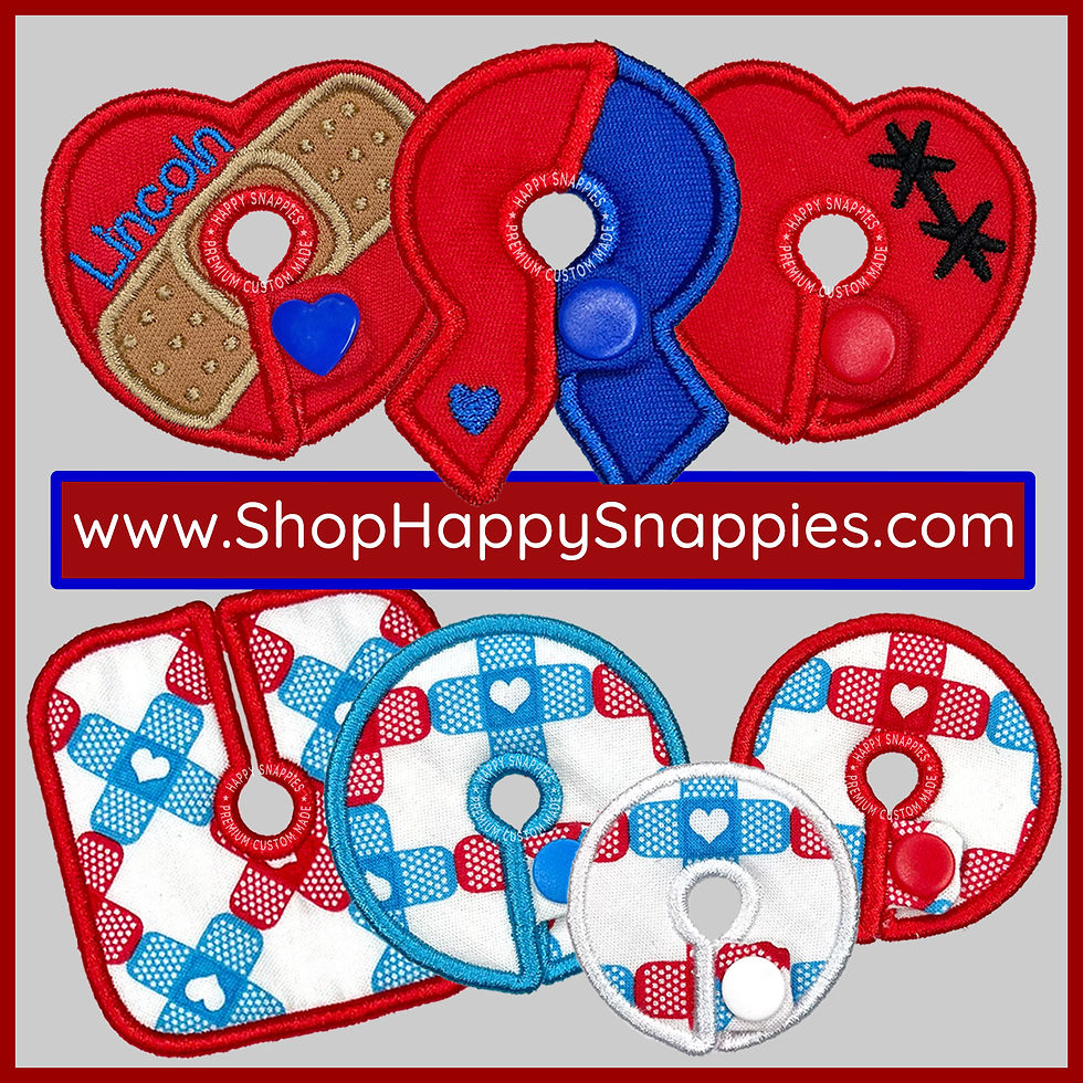 Thumbnail: CHD Heart Bandaid with Optional Name Personalization Deluxe Shape Tubie Pad