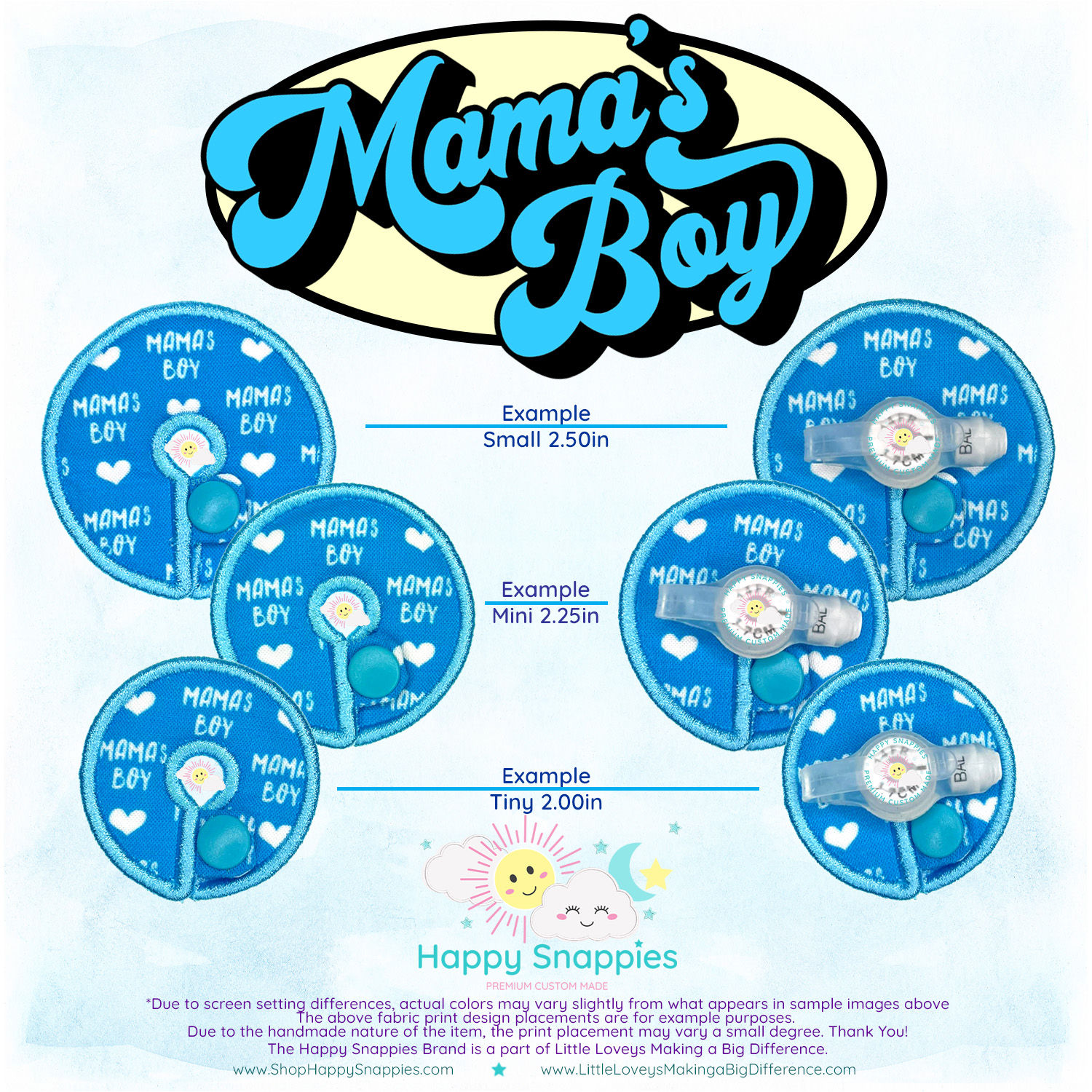 Mama's Boy Theme Printed Round GTube Tubie Pad Cover