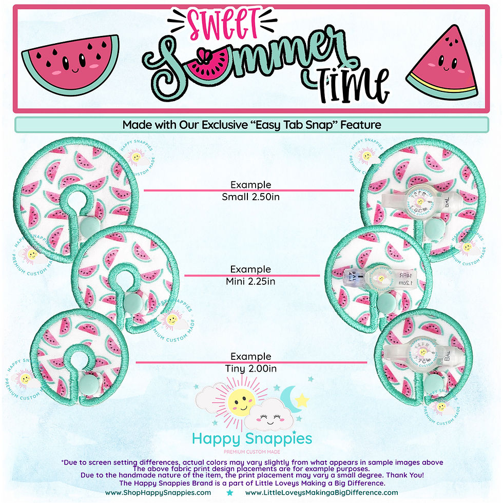 Sweet Summertime Watermelon Print Tubie Pad Covers Easy Tab Snap