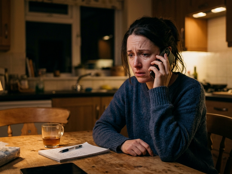 Worried family member calling a treatment center for help