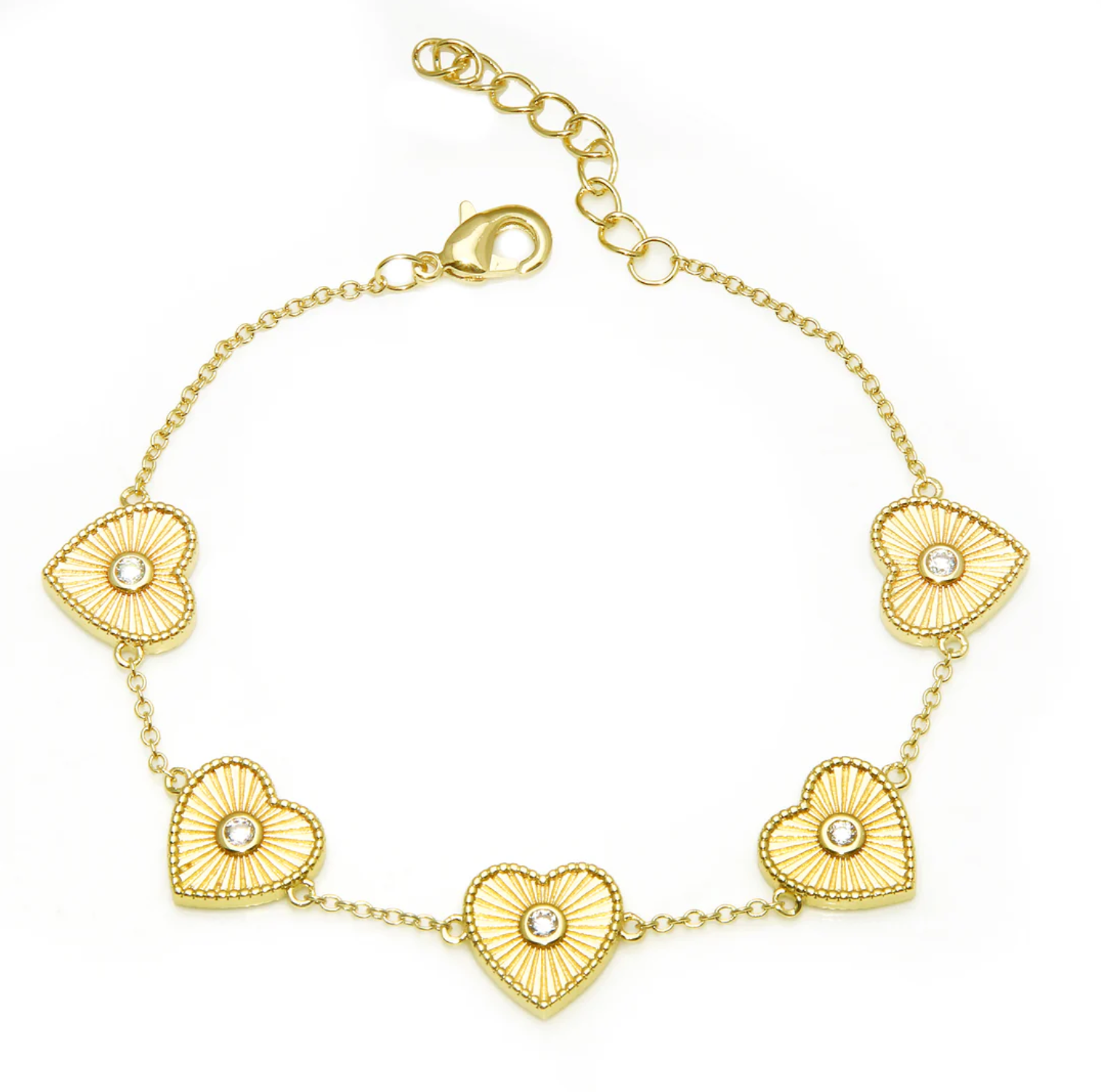 Fluted Mini Heart Bracelet