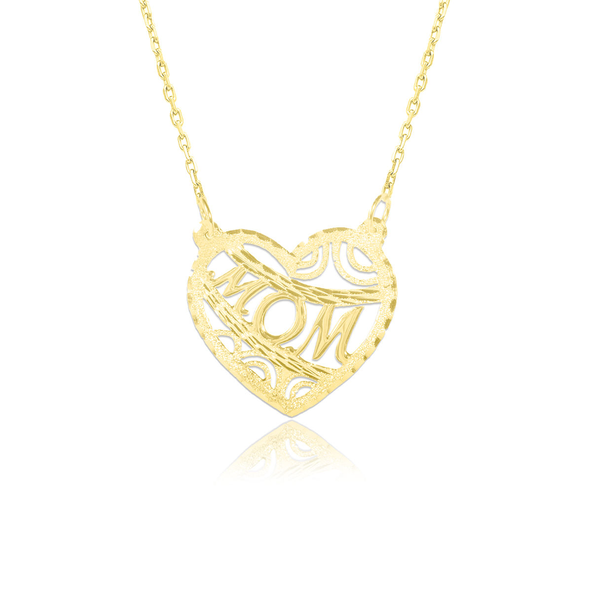 שרשרת אמא ציפוי זהב , לב בעיצוב אישי