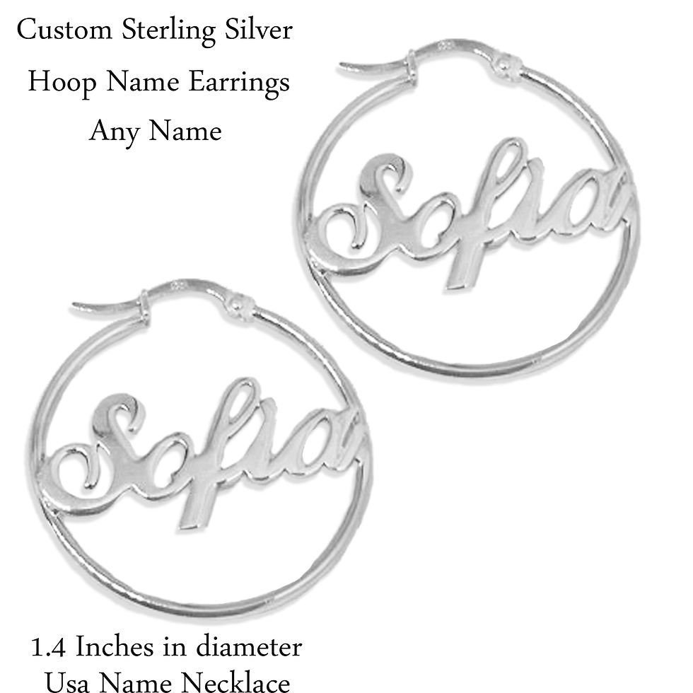 Thumbnail: UsaNameNecklace Hoop Name Earrings | Name Earrings | Custom Name Jewelry