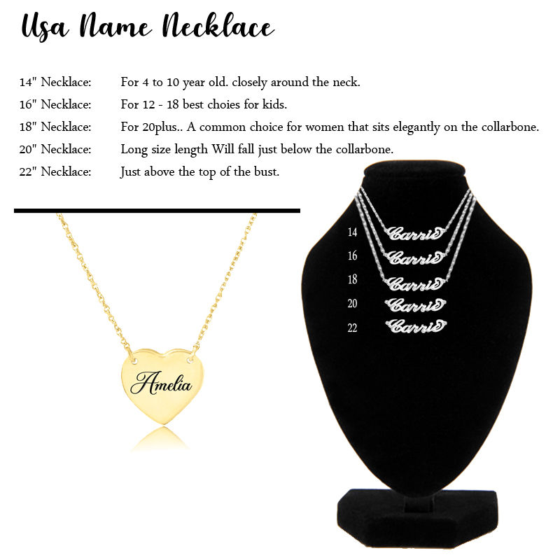 USA Name Necklace | Length and Chain 