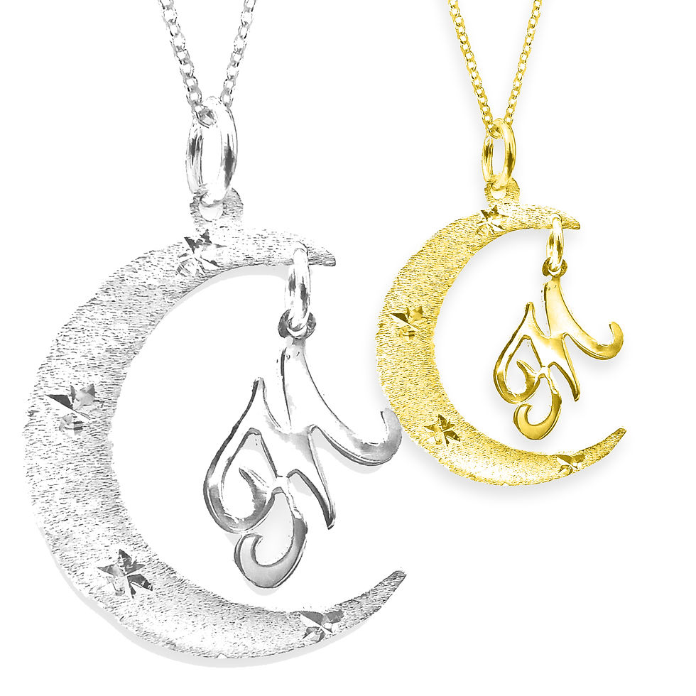 Thumbnail: USA Name Necklace | Personalized Moon initial Necklaces , mom name necklace