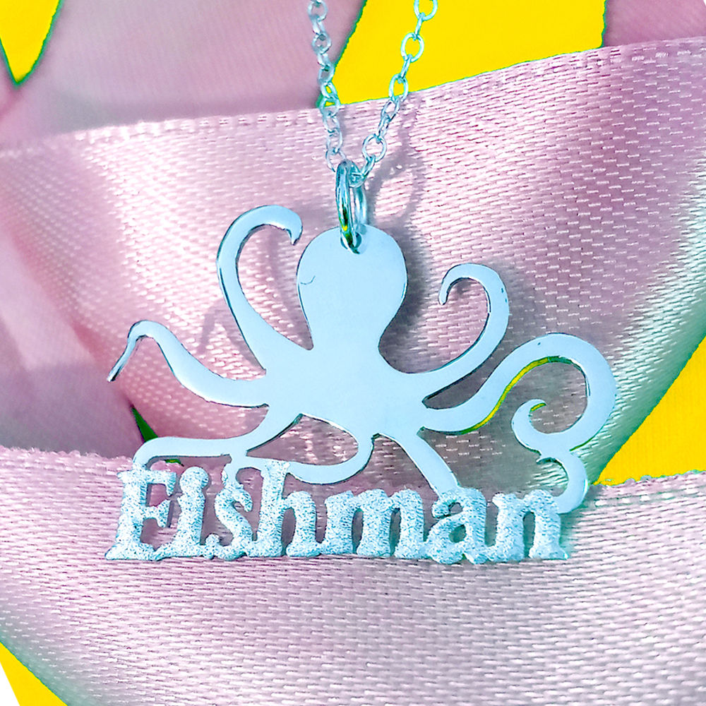 Personalized Octopus Name necklace, USA Name necklace