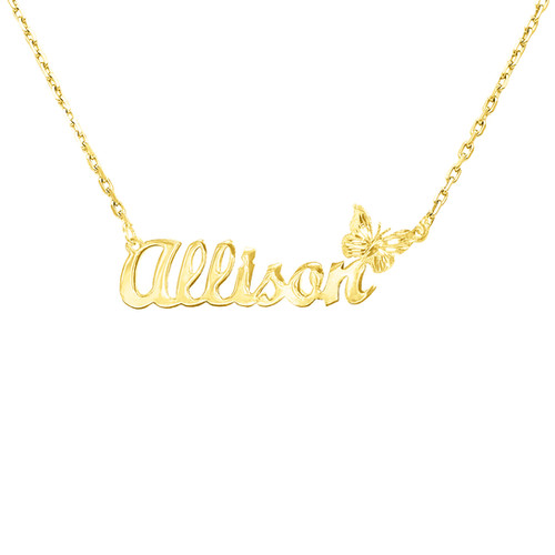 Usa Name Necklace | Custom Butterfly 
