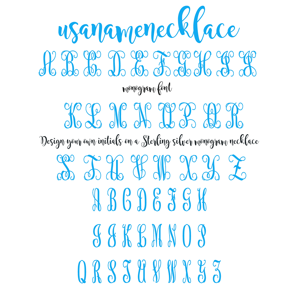Thumbnail: usa name necklace , monogram necklace font