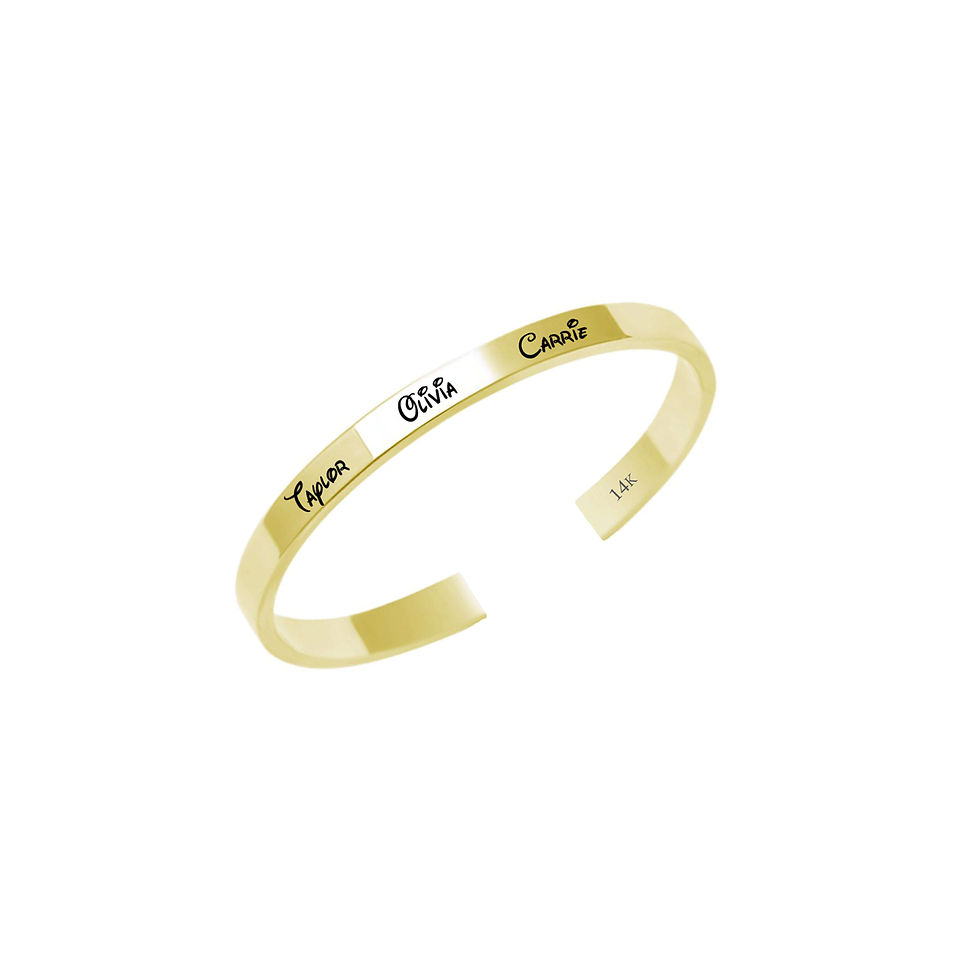 Thumbnail: Personalized 2 m"m Name Ring in 14K Solid Gold