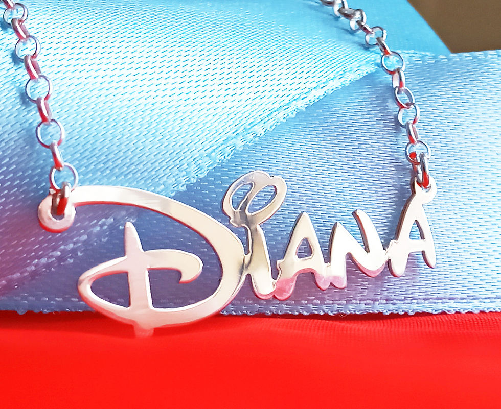 Thumbnail: Personalized Disney Name Necklace in Sterling Silver, USA NAME NECKLACE
