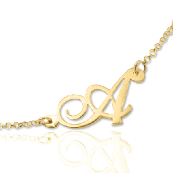 Thumbnail: Custom initial necklace,14k gold necklace, dainty necklace ,initial,chain,jewelry,jewellery,initial necklace