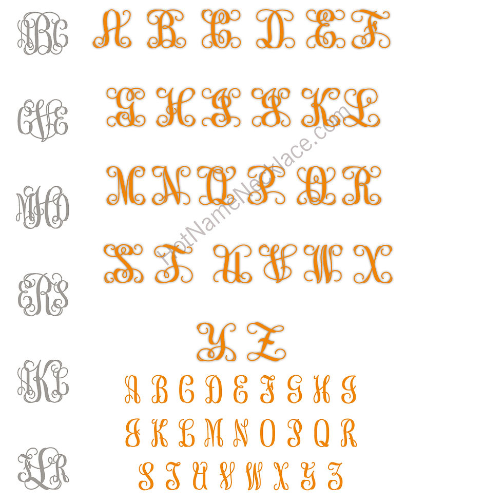 Thumbnail: UsaNameNecklace.com | Monogram jewelry | Personailzed Monogram necklace