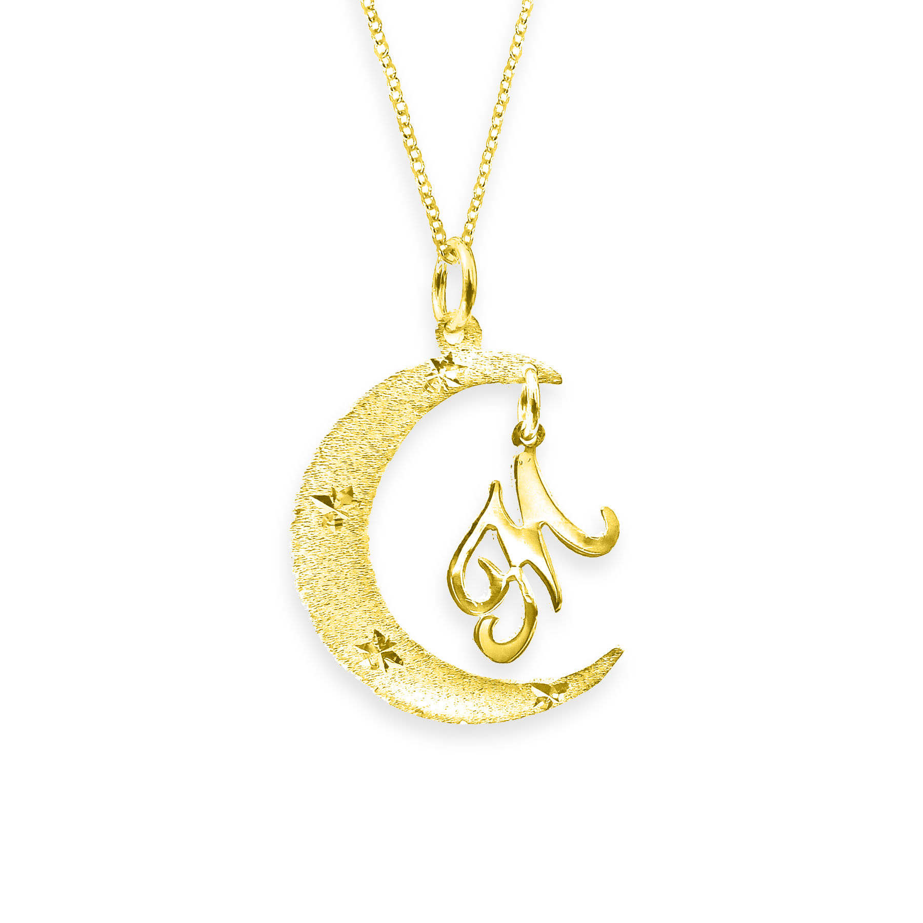USA Name Necklace | Personalized Moon initial Necklaces , mom name necklace