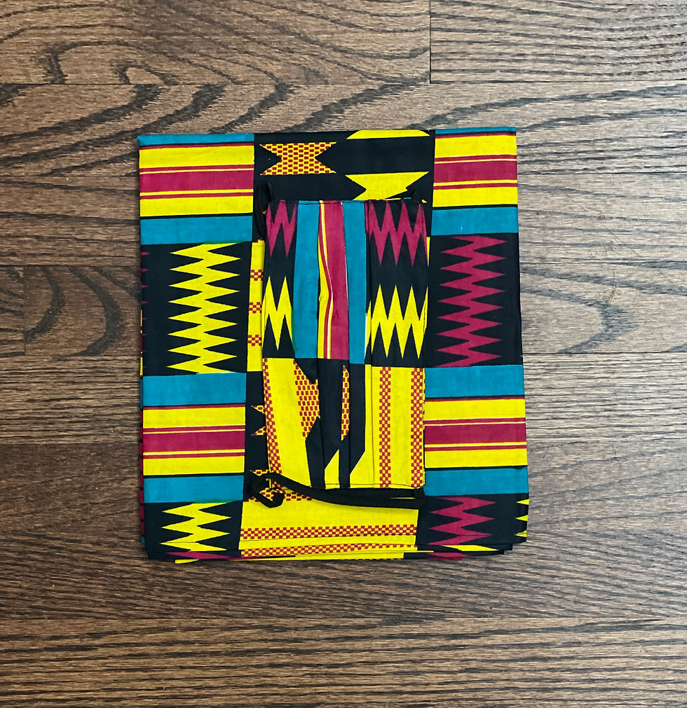 African Print Head Wrap & Mask