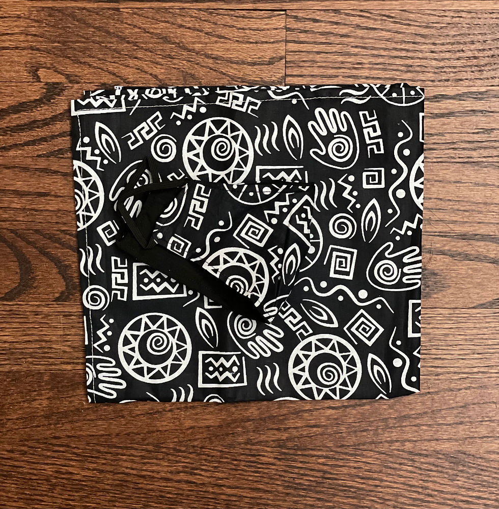 African Print Head Wrap & Mask
