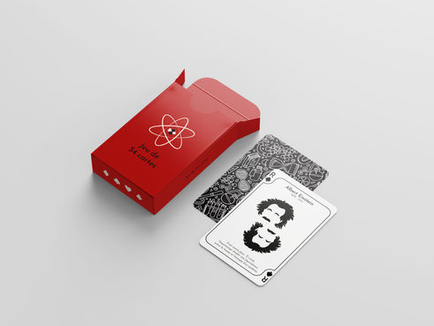 Graphisme création
jeux de 54 cartes 
thème sciences
