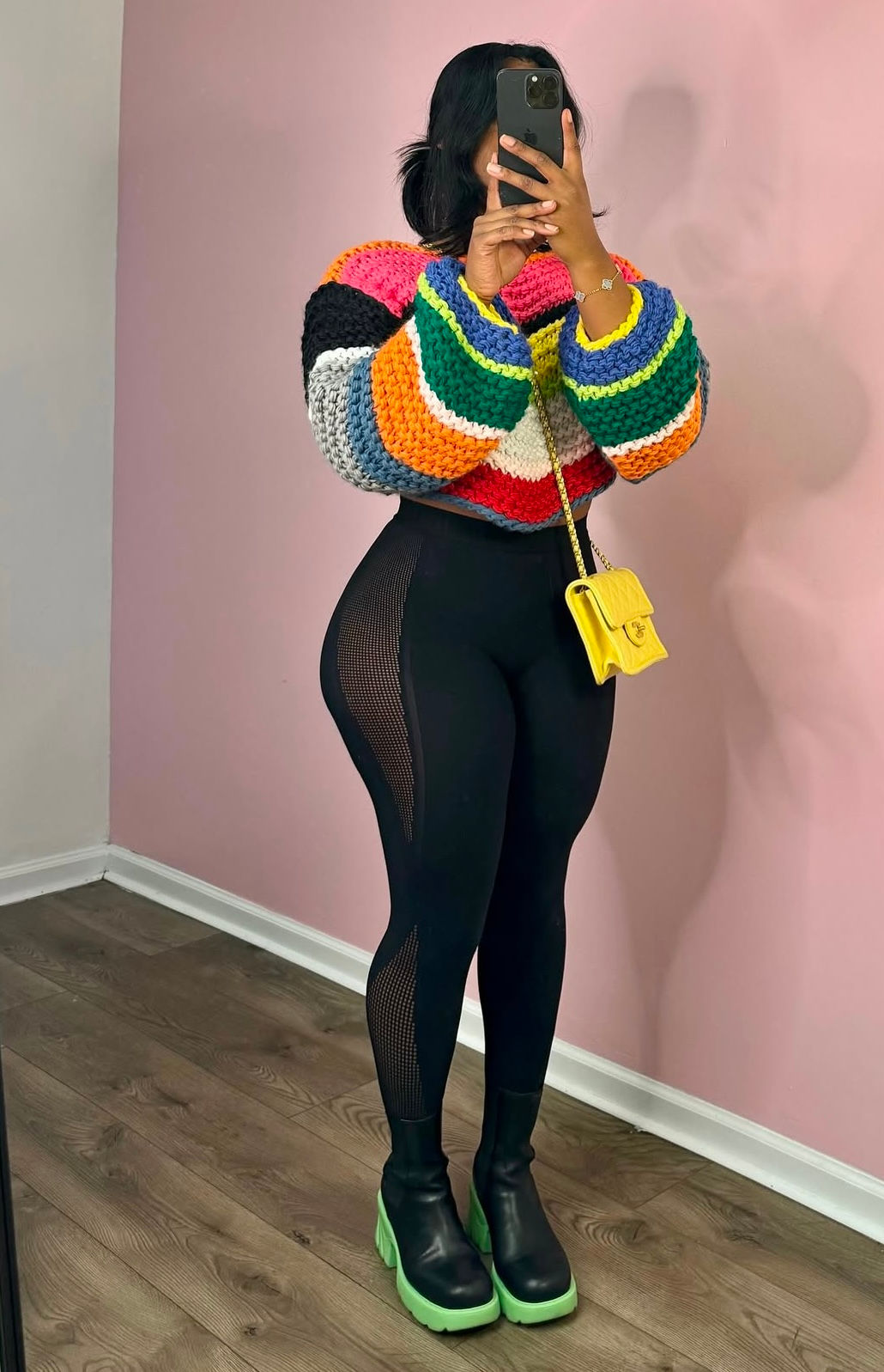 Powder Puff Knit Crop Sweater 