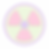A soft pastel reinterpretation of the radioactive symbol.