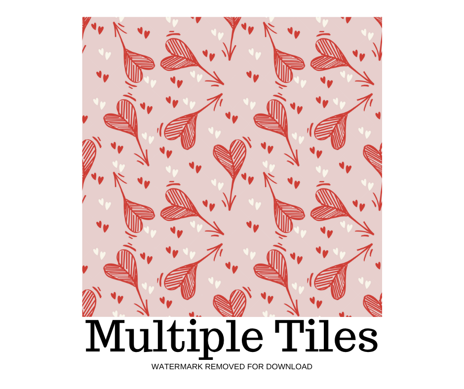 Thumbnail: Valentines Arrow Seamless Pattern, Fabric & Digital Paper (PNG Download)