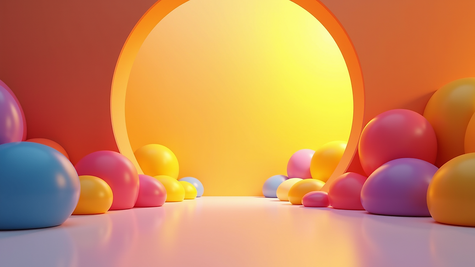 Eye-level view of a minimalist website layout with asymmetrical shapes