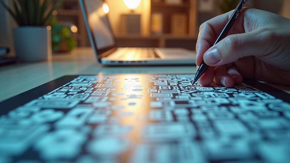 Eye-level view of a digital workspace showing a seamless pattern design in progress