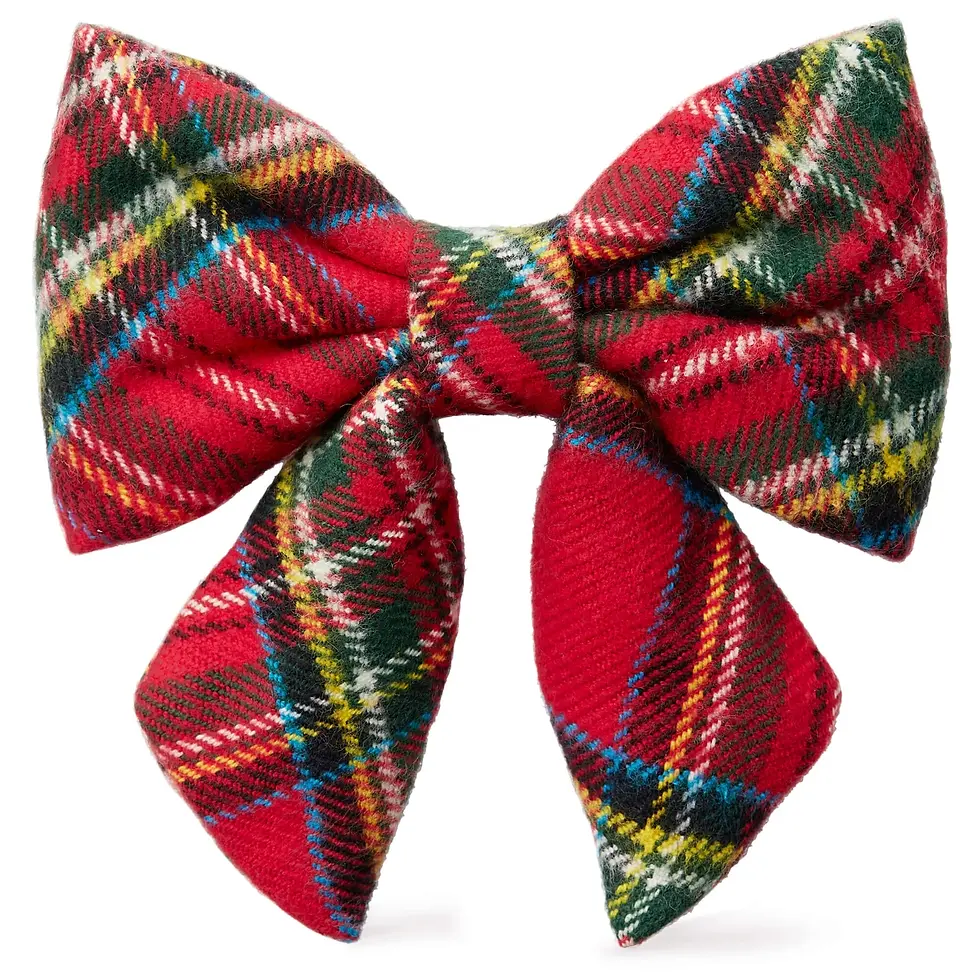 Red Plaid Flannel Collar Bow
