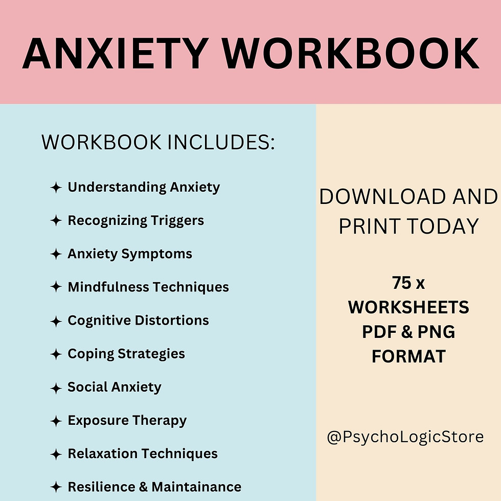 Thumbnail: Anxiety bundle, anxiety worksheets, therapy tools, therapy worksheets, anxiety j