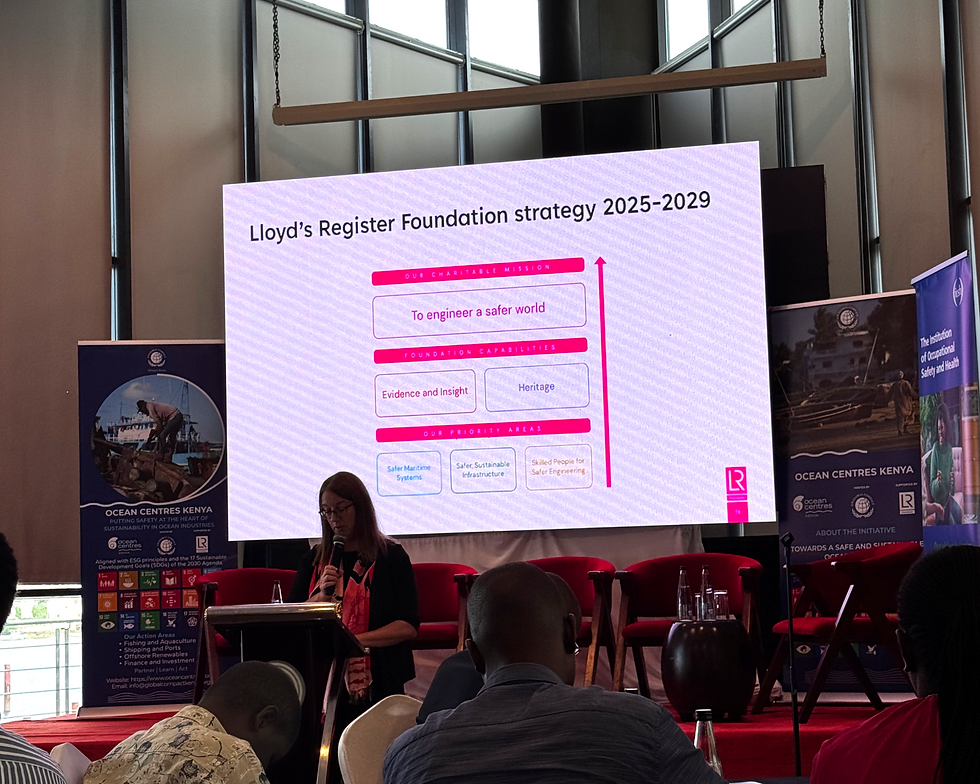 Beth Elliot representing Lloyd’s Register Foundation, presenting the Ocean Centres Initiative and its global goals.”