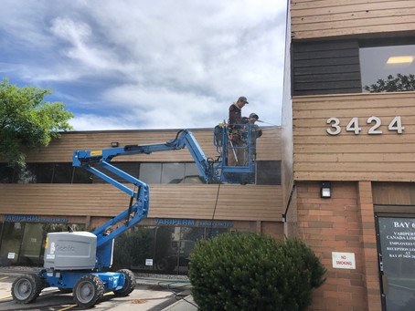 Power-washing NE office warehouse