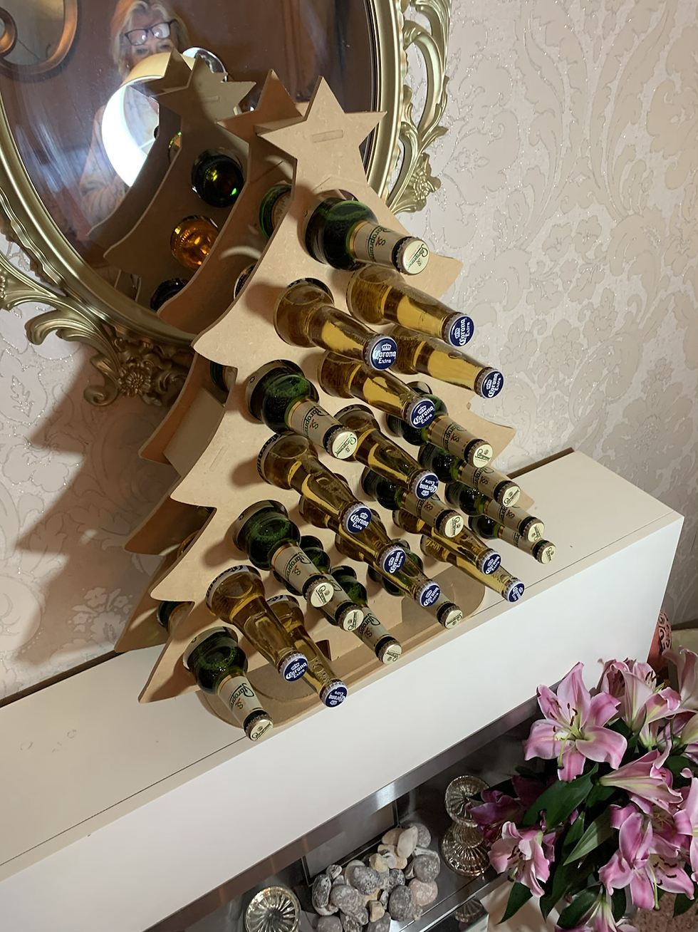 Thumbnail: Xmas tree advent beer bottle holder