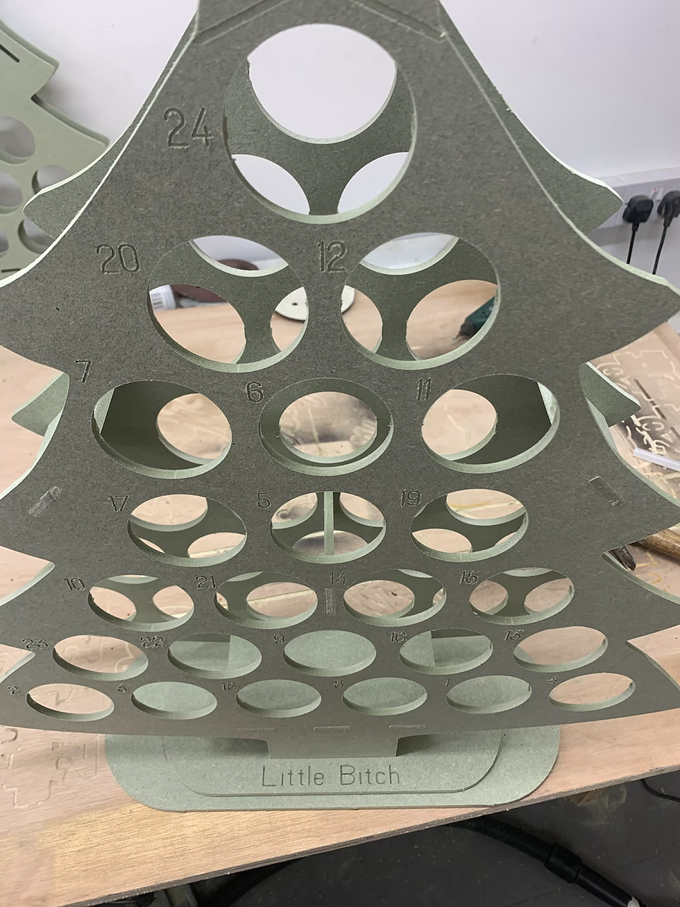 Thumbnail: Xmas tree advent beer bottle holder