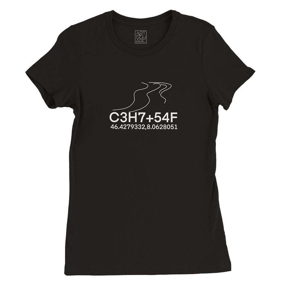Miniaturbild: t-shirt mit koordinatenund dezenterzeichnung vom aletschgletscher