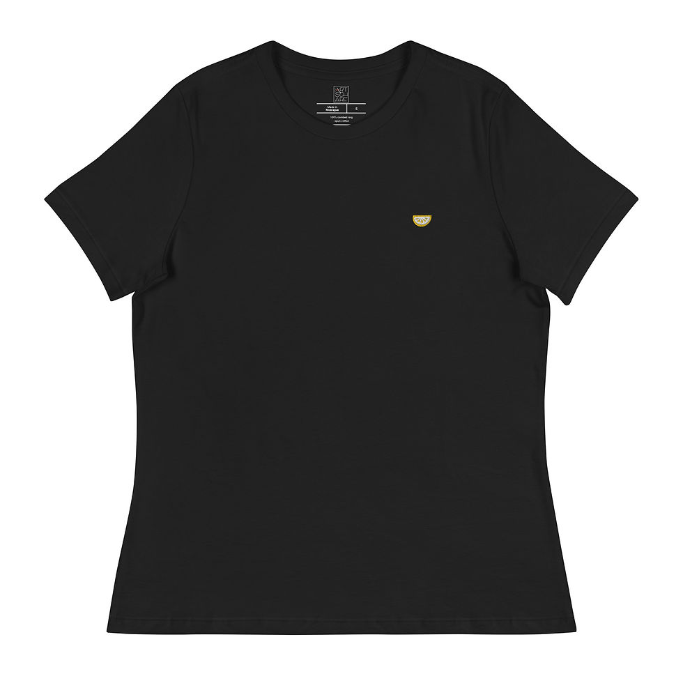 Miniaturbild: Damen Relaxed T-Shirt | Zitrone | gestickt