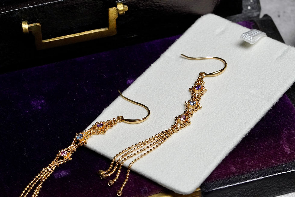 18K 守護之眼・藍寶石流光耳環 (日本合作款)