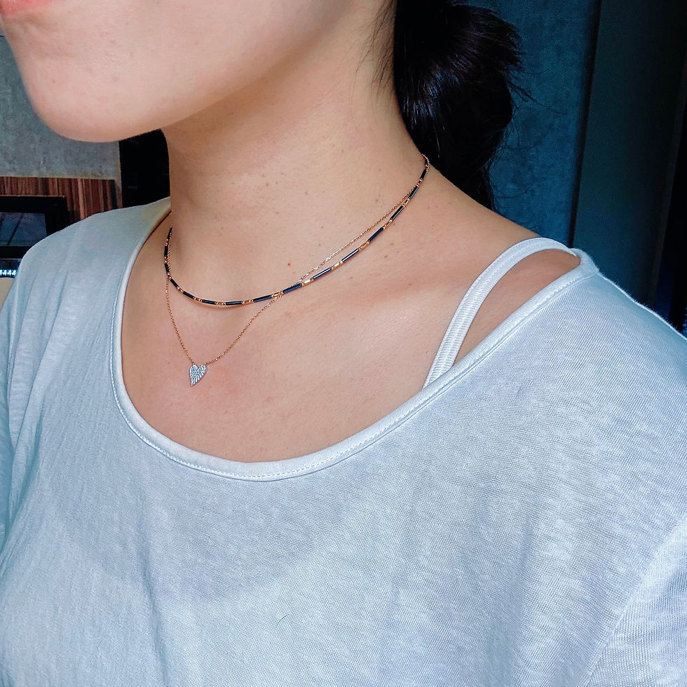 縮圖：日本製 18K 陶瓷金珠項鍊（三色）