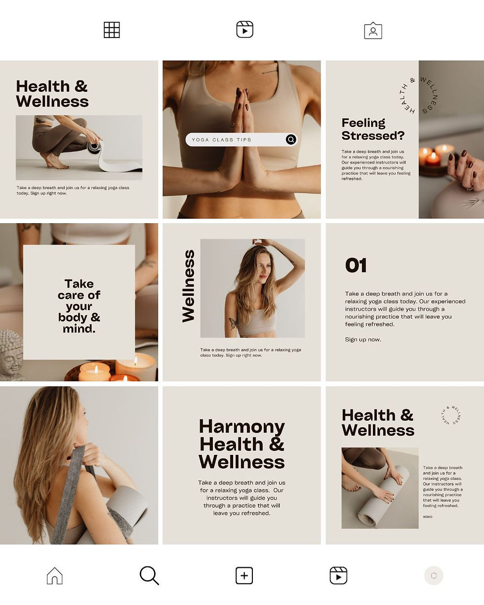 Diseños del Kit Clásico & Sereno – Plantillas Canva para Instagram de Negocios