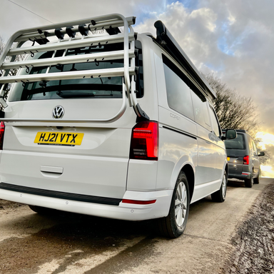 VW Van with bicycle storage rack