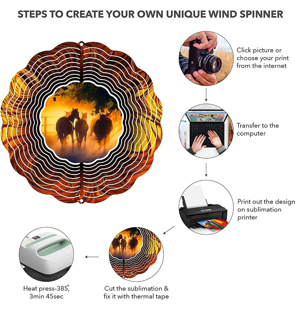 Thumbnail: 10 INCH ALUMINUM 3D SUBLIMATION WIND SPINNER