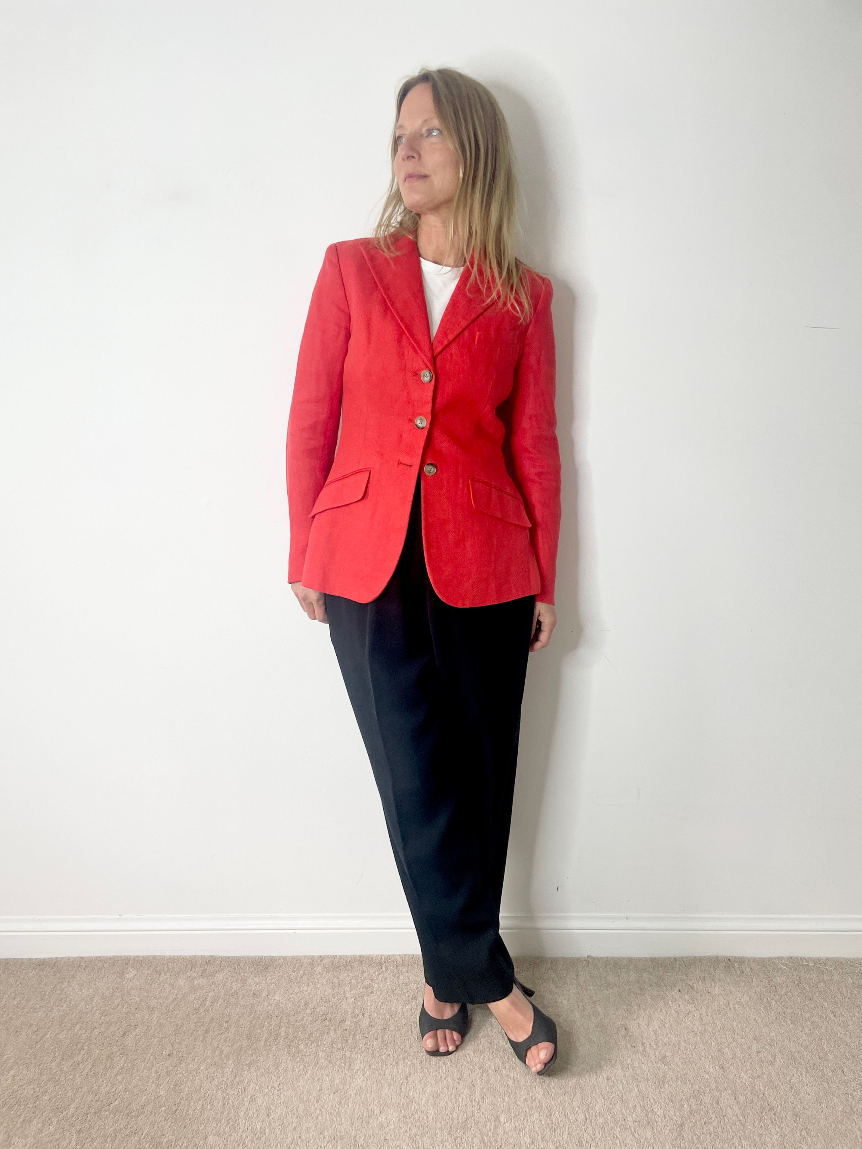 Ralph Lauren Preowned Red Linen Blazer