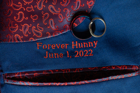 closeup of wedding rings