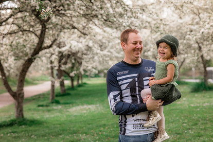 Dad and baby girl sharing a laugh