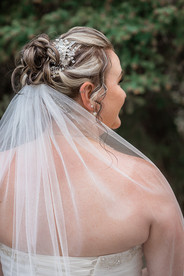 back view closeup of bridal veil