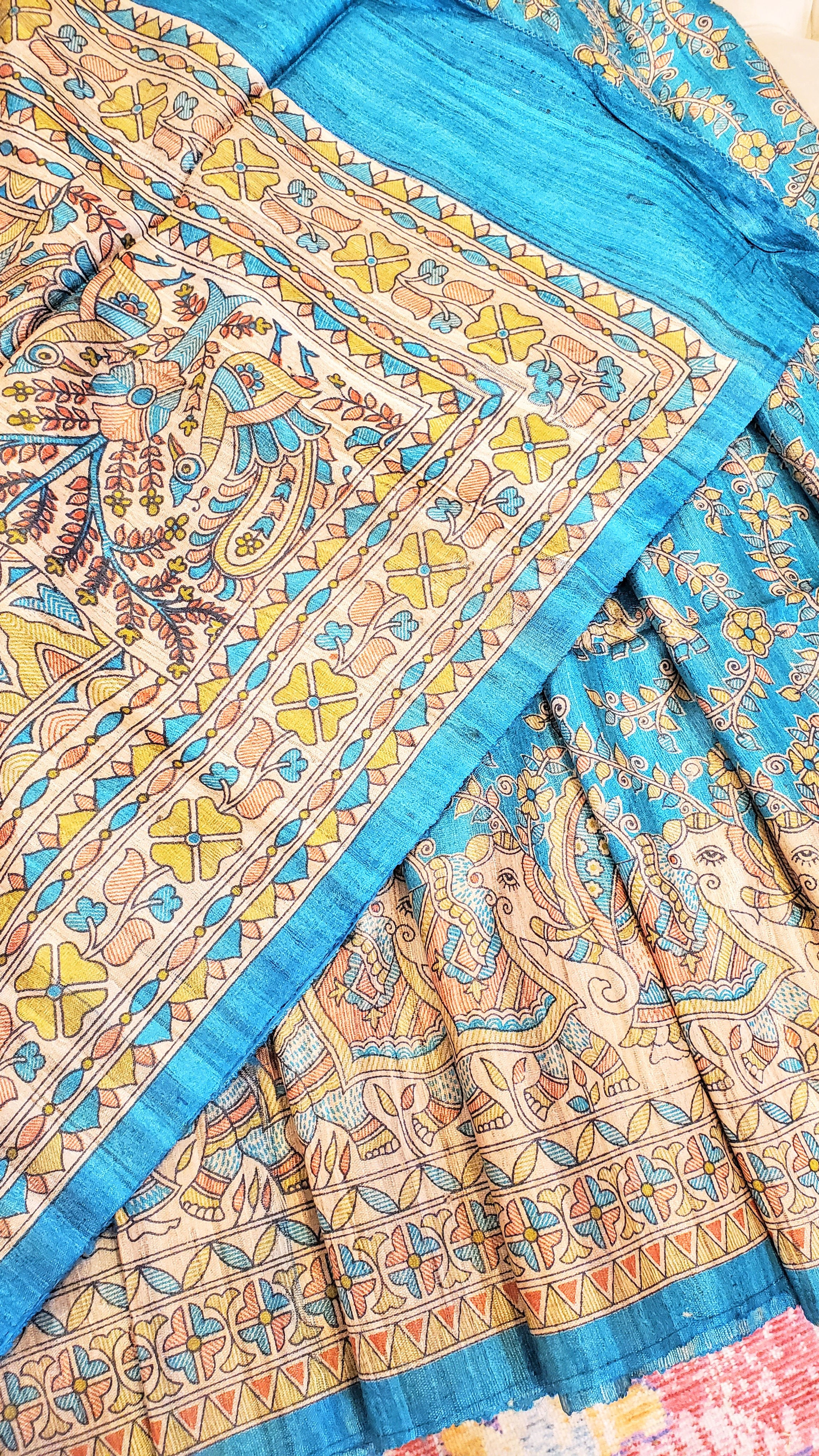 Beautiful hand printed Kalamkari saree
