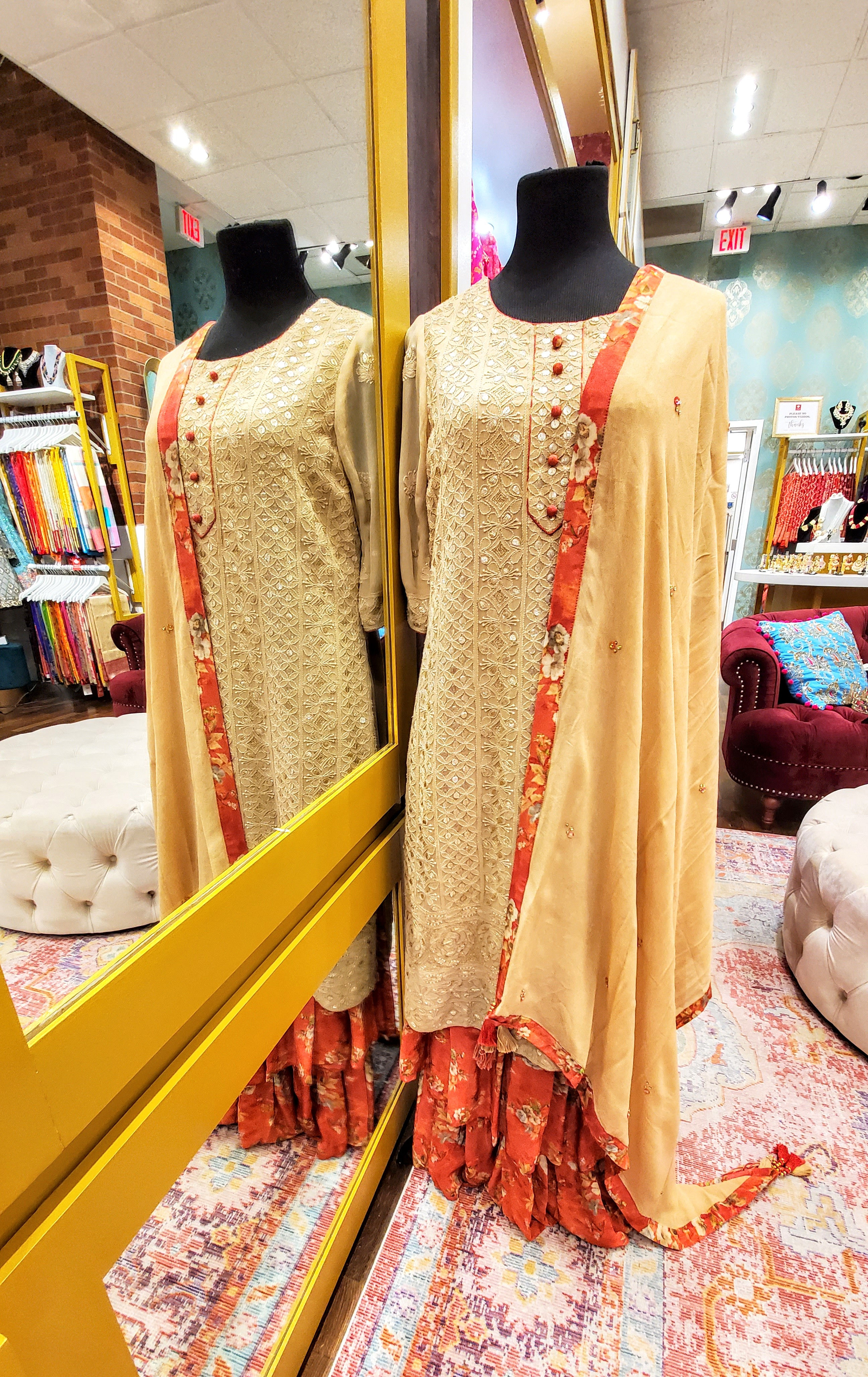 Licknow chikankari suit sharara