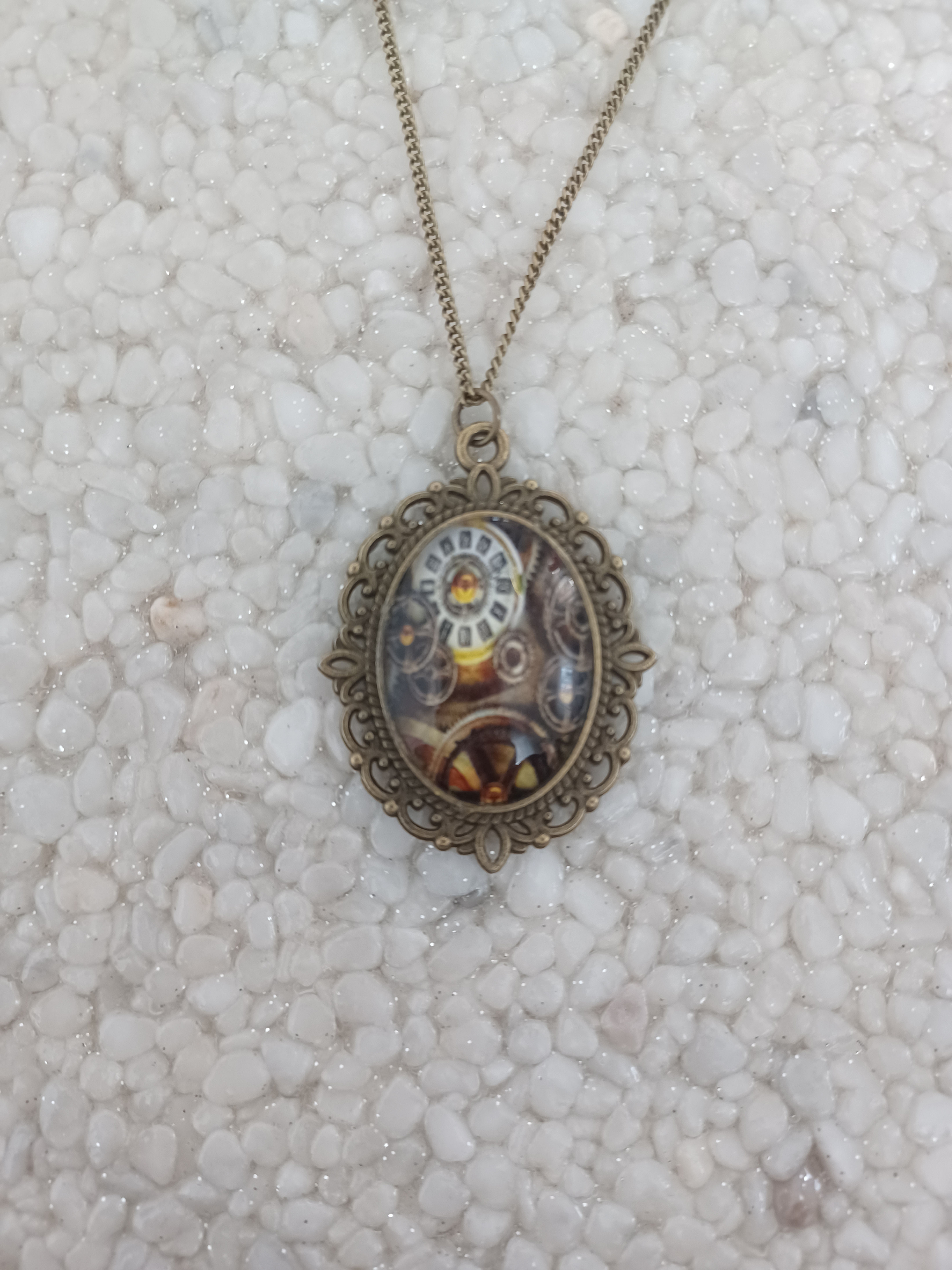 Steampunk Kette Uhr & Kompass (S)