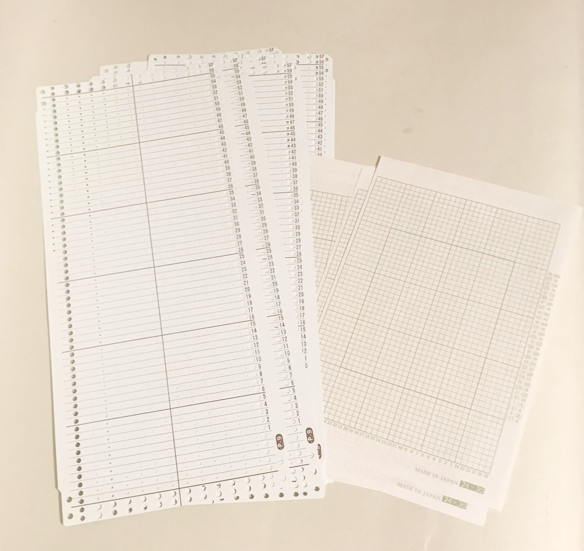 Blank Pattern Sheets, set of 10, for Silver Reed chunky knitting machines
