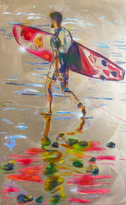 LAS CANTERAS SURFER I 2026 - 130 x 80 cm - Mischtechnik auf Leinwand - Mixed media on canv
