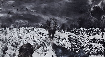 손유진-내가 죽어사, 70X135cm, 화선지에 먹, 아크릴, 2019.jpg